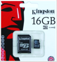Memoria Micro Sd 16Gb Sdhc Kingston Clase 4 Para Celulares Camaras-Negro